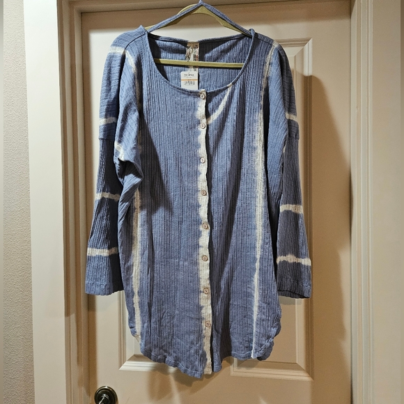 Free People Little Dream PJ Set LS Top High Rise Shorts Oversized Stretchy S NWT - Picture 2 of 16